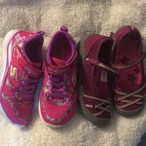 Girls sz 1 pink velcro gently used shoes